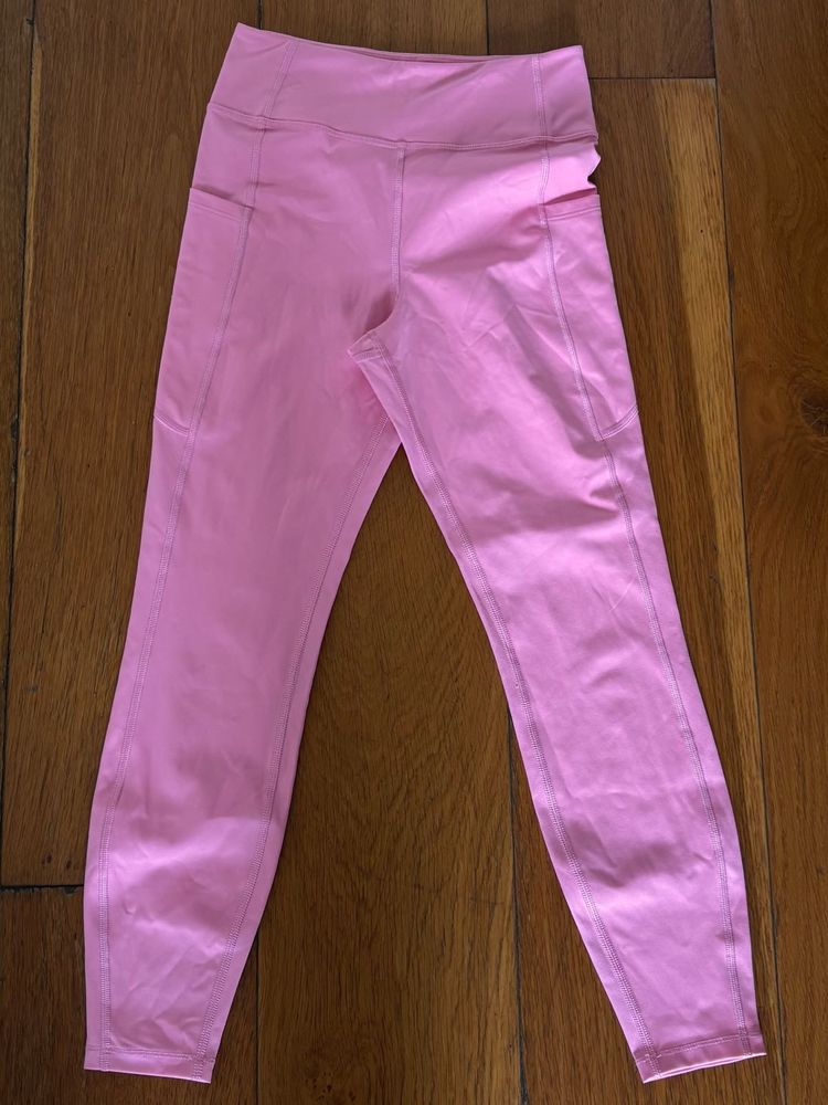 Pink High-Waisted Athleisure pants with Pockets