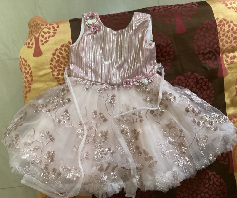 Sparkly Pink Flower Girl Dress