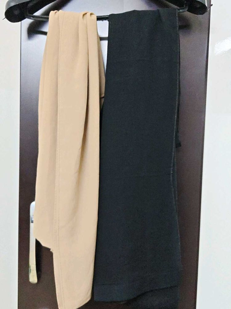 Combo dupatta black and Nude being colour