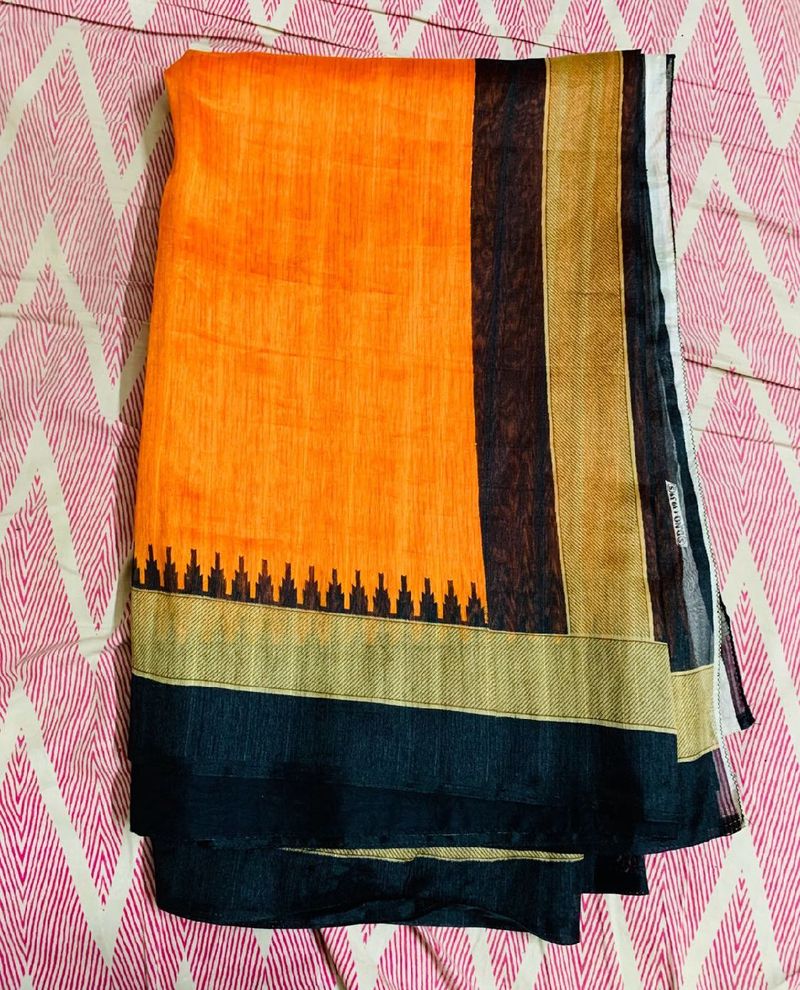 Orange Saree without blouse