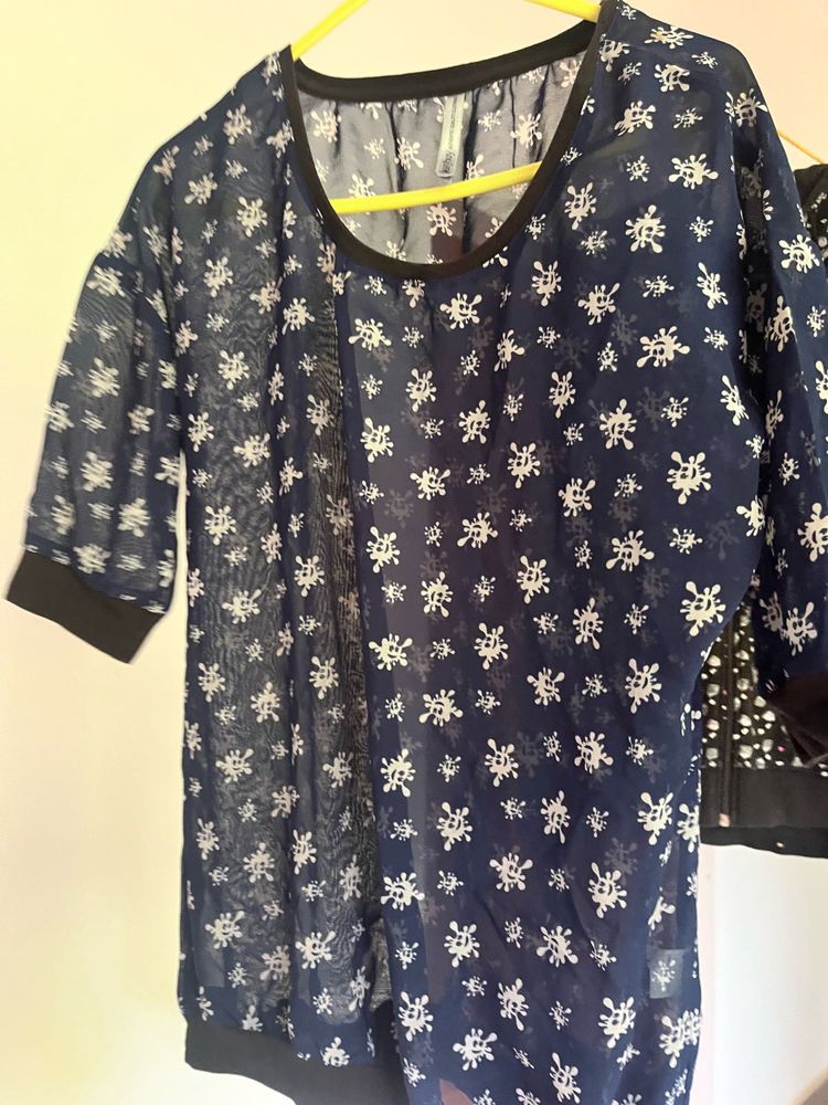 Sheer Navy Blue Blouse