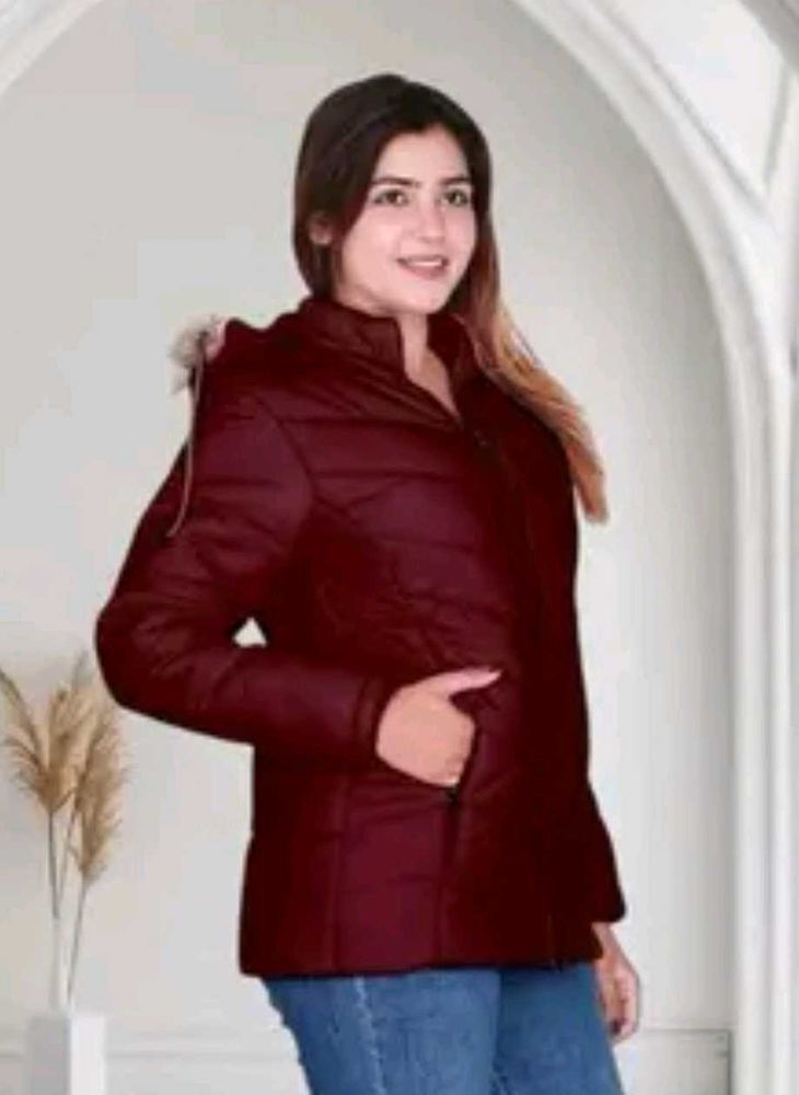 Stylish Padded Jacket with Fur Hood