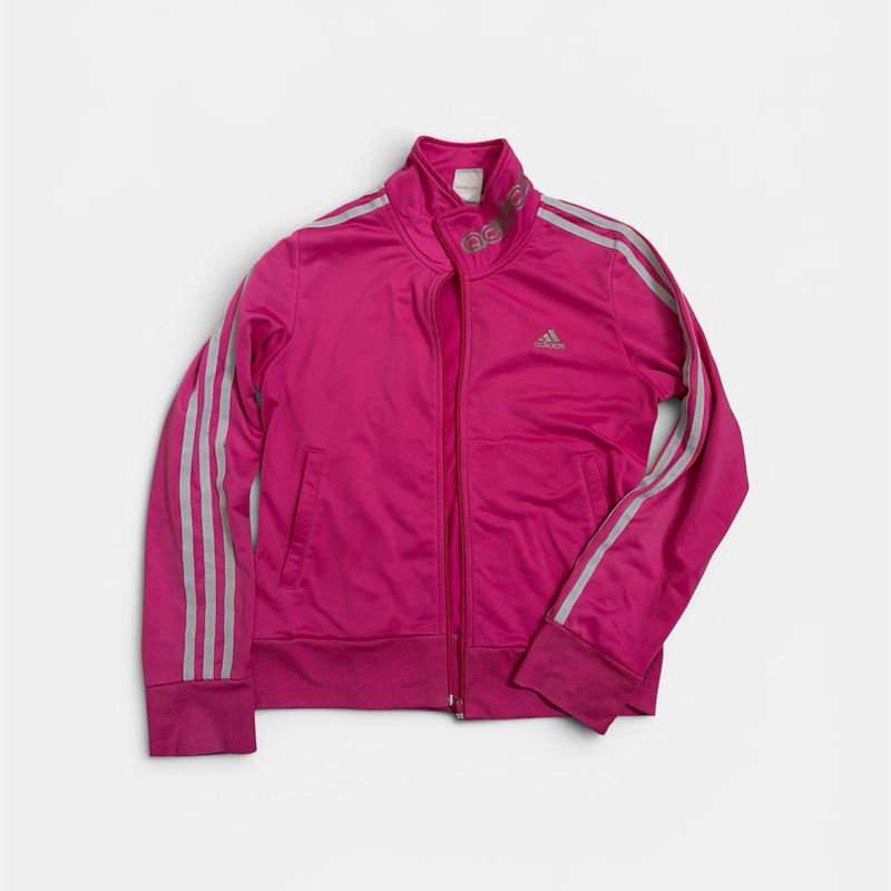 y2k adidas hot pink striped jacket