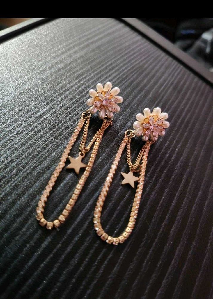 Sparkling Star Drop Earrings
