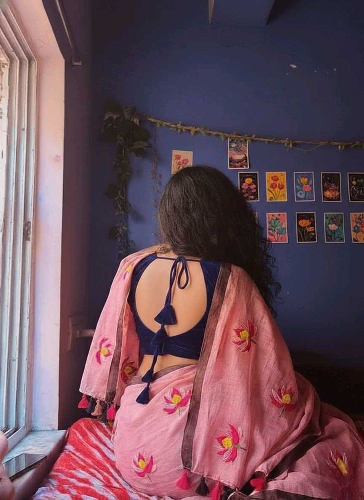 Brand New Cotton Embroidered Saree