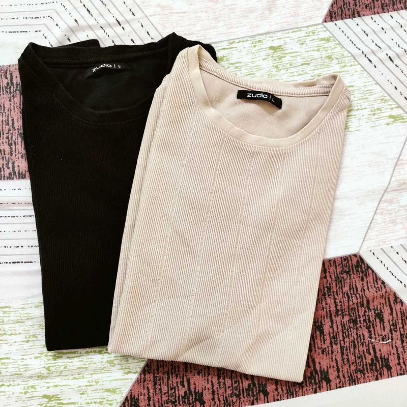 Set of Two Ribbed T Shirt for Men