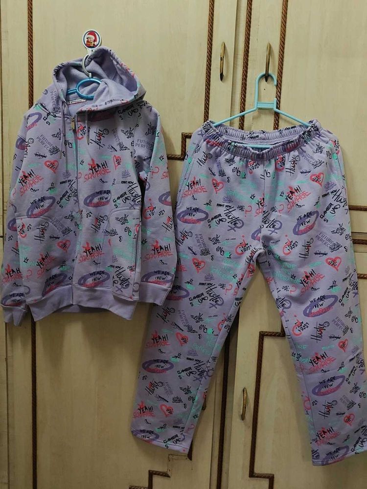 Graffiti Print Hoodie and Sweatpants Set