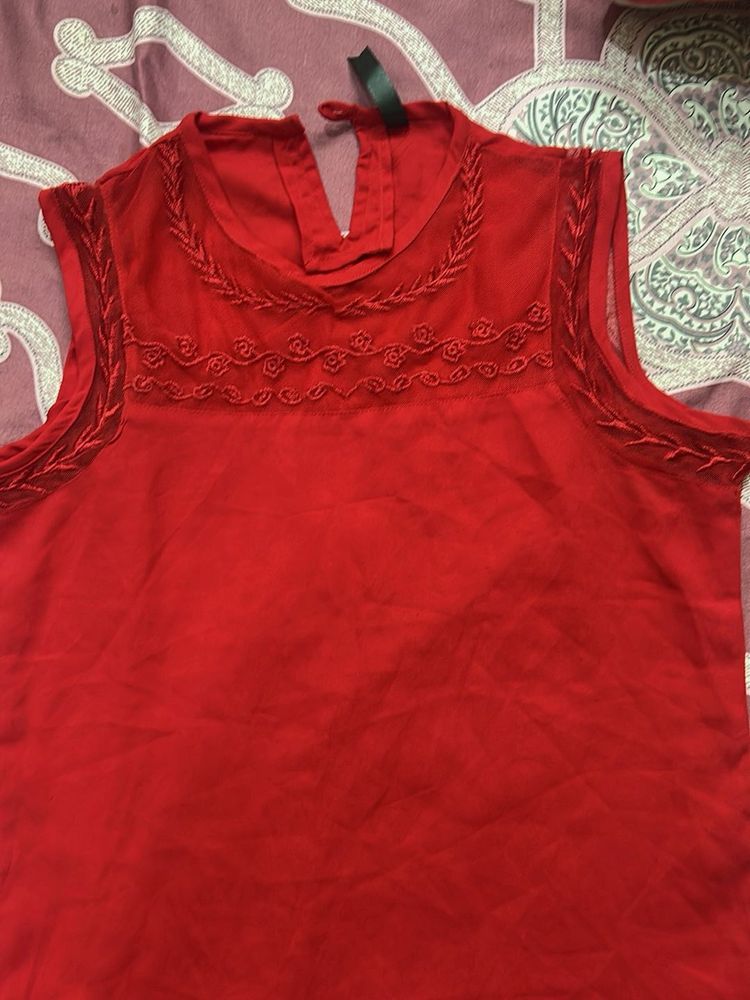 Red Indo-western Top