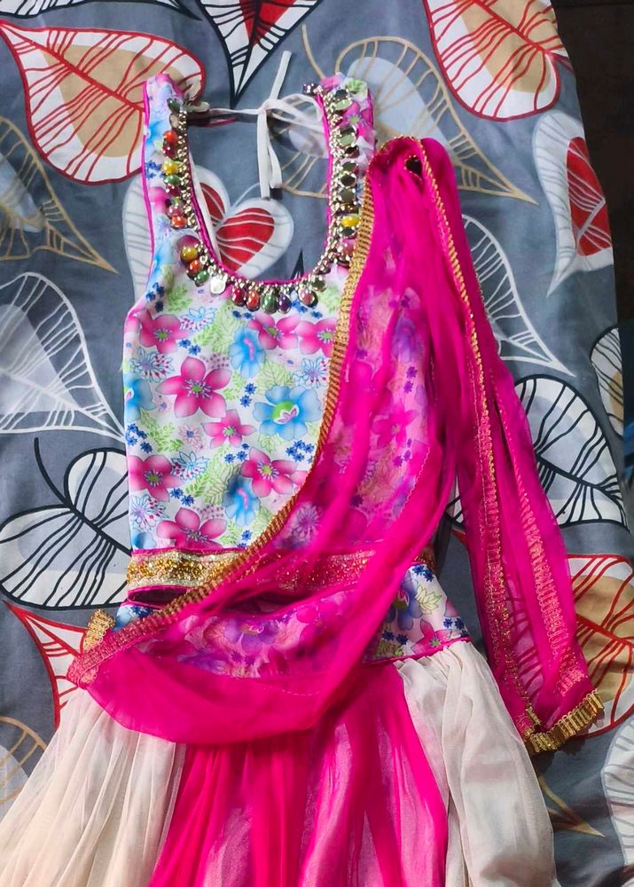 Beautiful Floral Lehenga Choli Set for 6-7 year gi