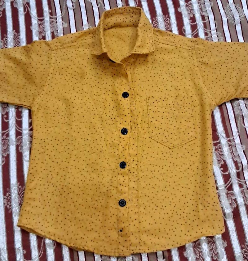 Stylish Yellow Dotted Shirt