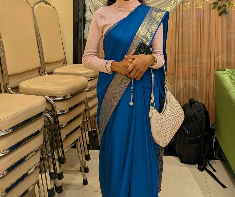 Blue Mysore Silk Saree