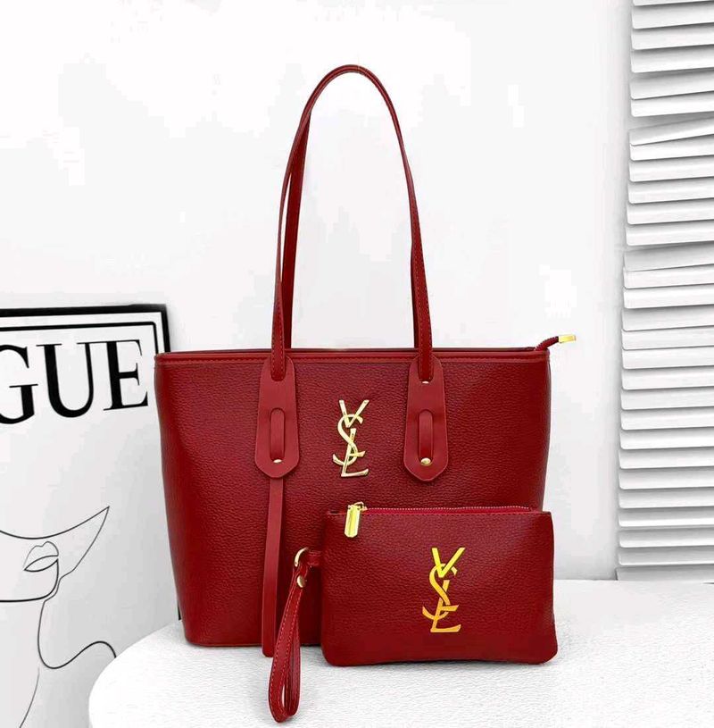 IMPORTED YSL LOOK ALIKE 2 PC COMBO TOTE WD POUCH