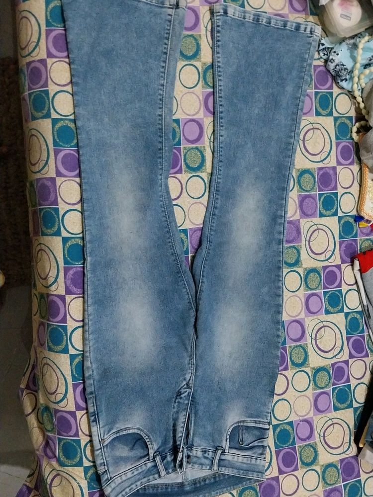 Acid Wash Flare Jeans