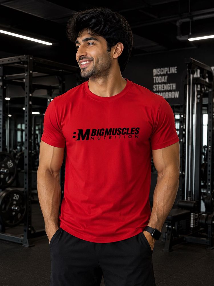 Men's Red Big Muscles Nutrition T-Shirt