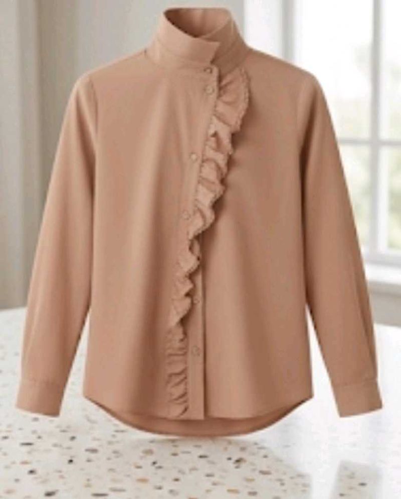 Peach Ruffle Blouse
