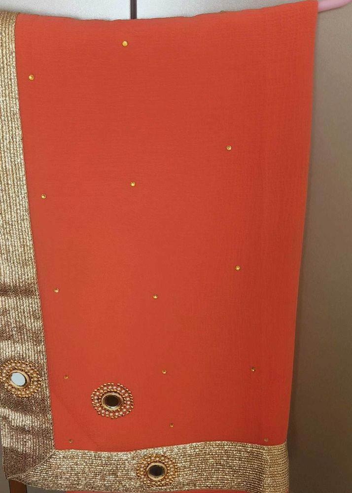 Orange Saree with blouse