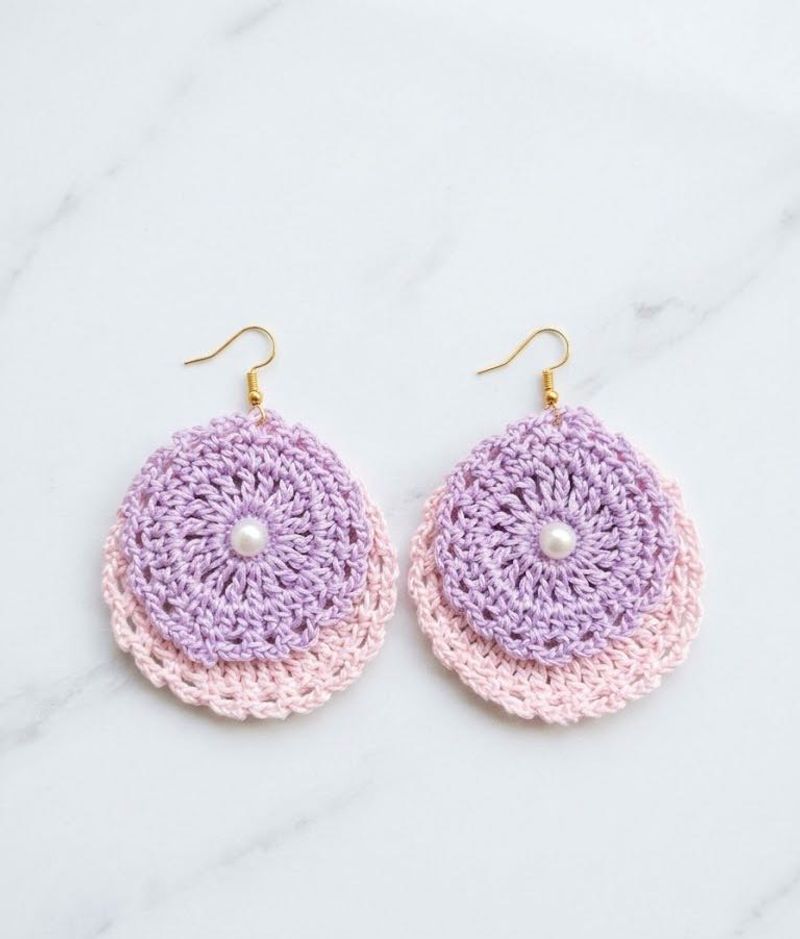 Handmade Crochet Layered Earrings