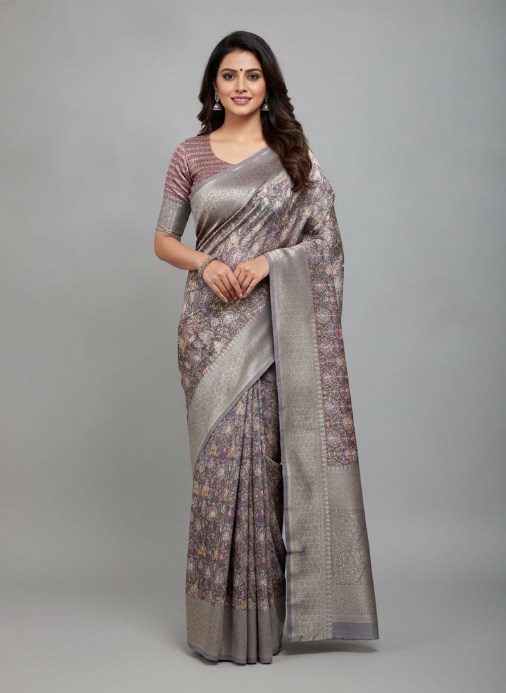 Elegant Printed Saree with Blouse