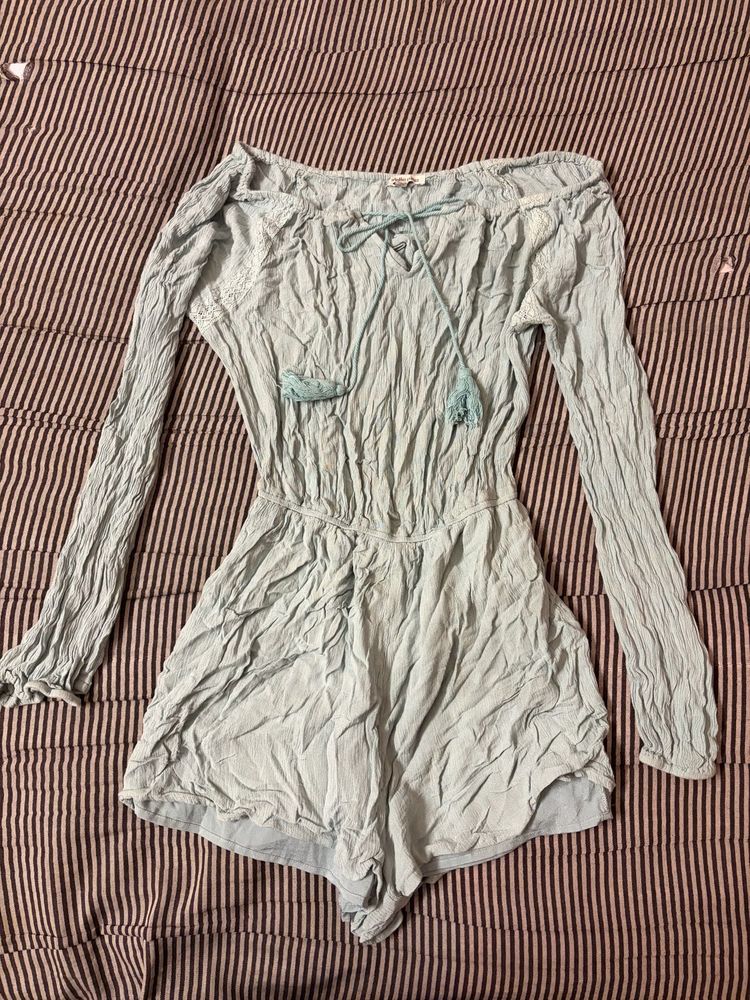 Light Blue Off-Shoulder Romper