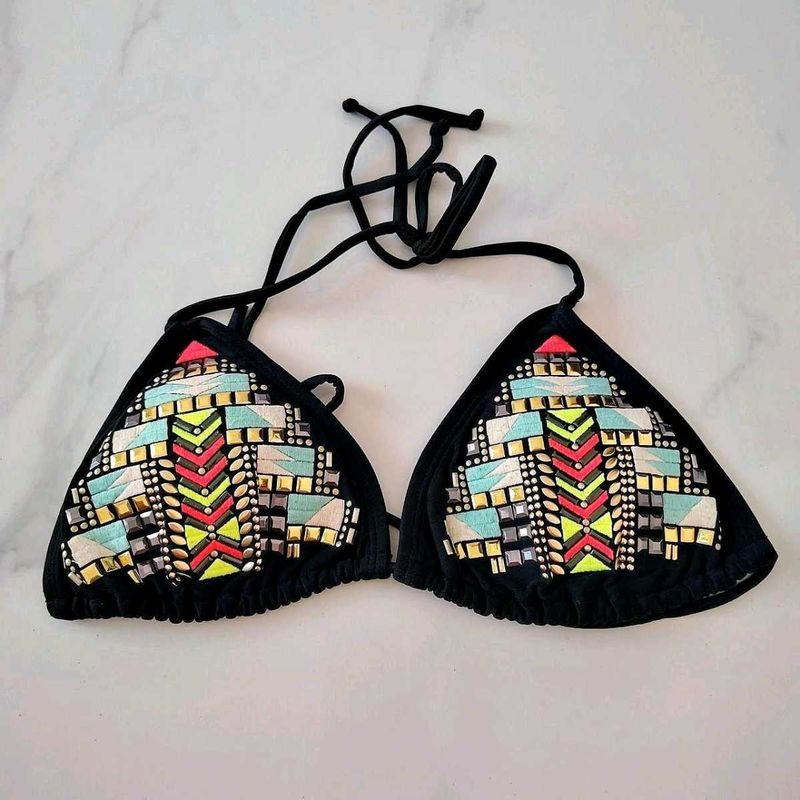 Embellished Triangle Bikini Top