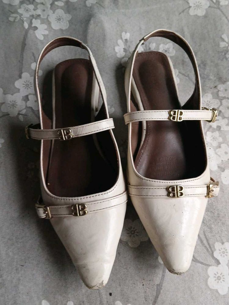 Women's White Slingback Heels