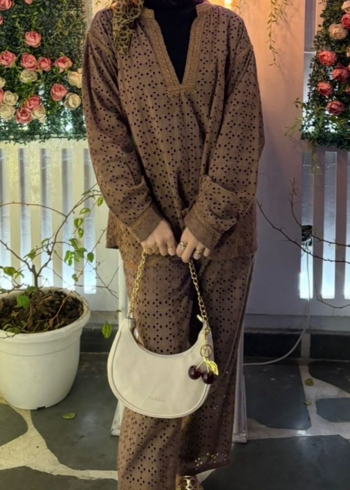 Brown stylish cord set