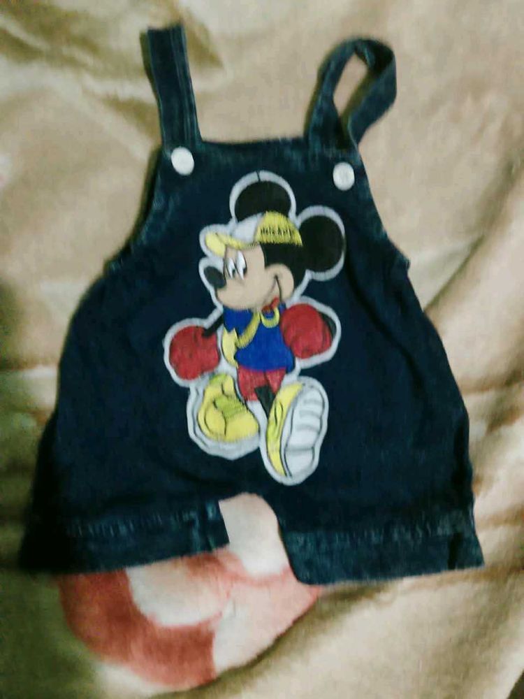 Cute Denim Mickey Mouse Overalls