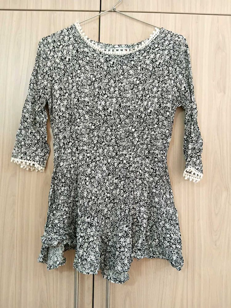 Floral Print Peplum Top(NEW)
