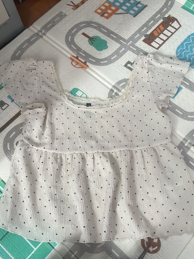 Chic Polka Dot Peplum Top