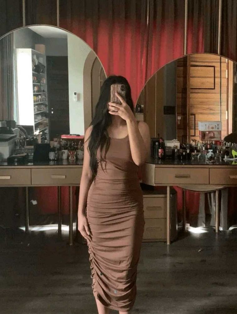 Ruched Bodycon,  Midi Dress