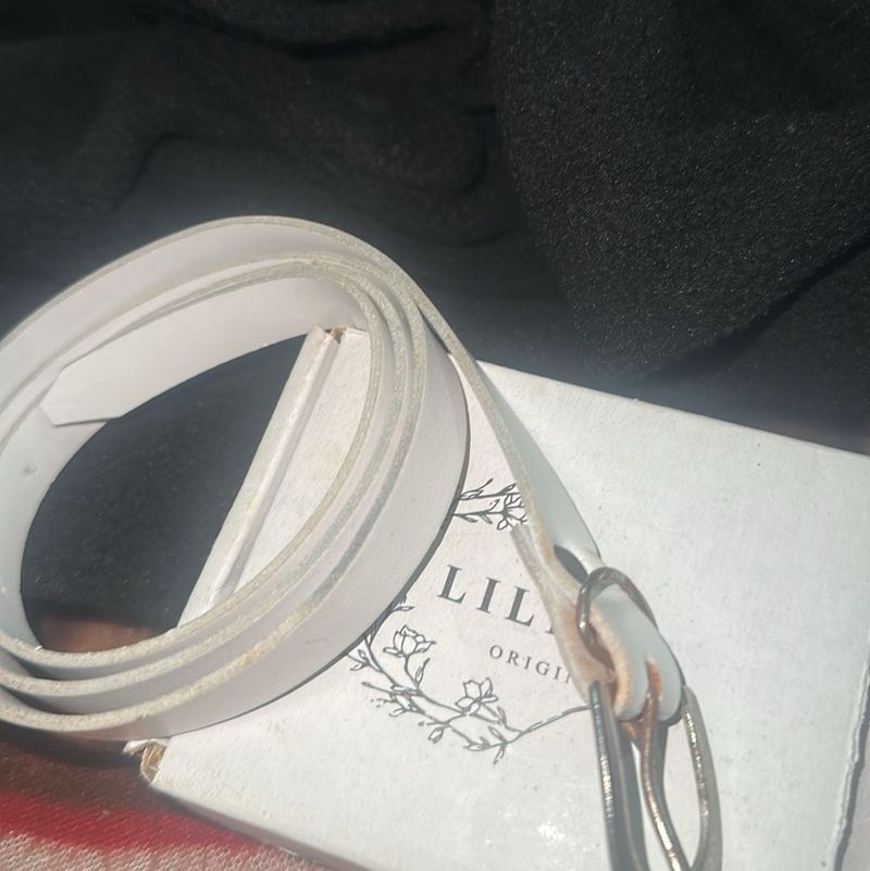White Leather Belt