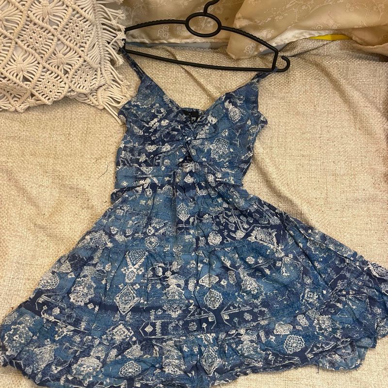 Boho Blue Mini Dress