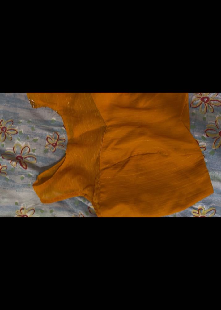 Orange Ethnic Blouse Top
