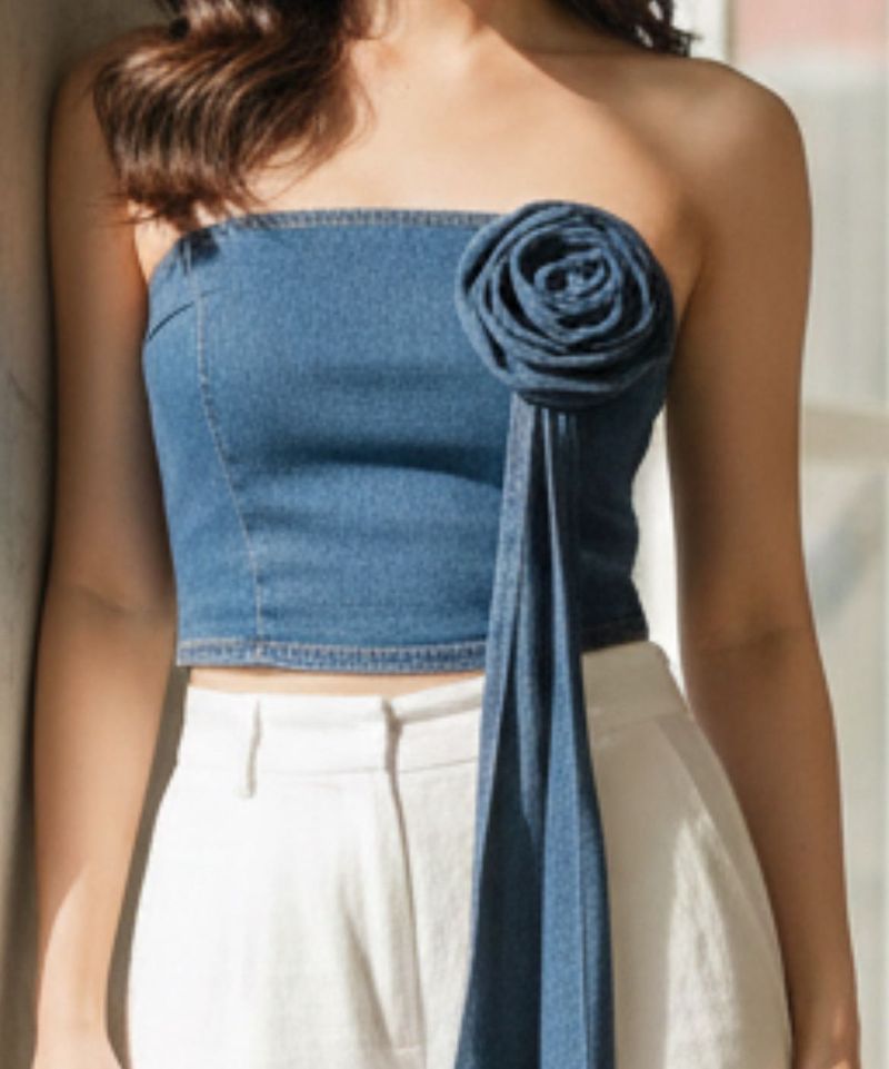 Denim tube top