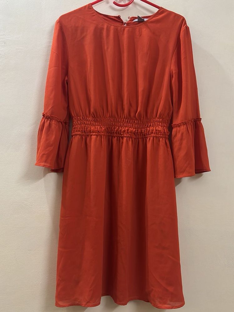 H&amp;M Chic Coral Bell Sleeve Dress