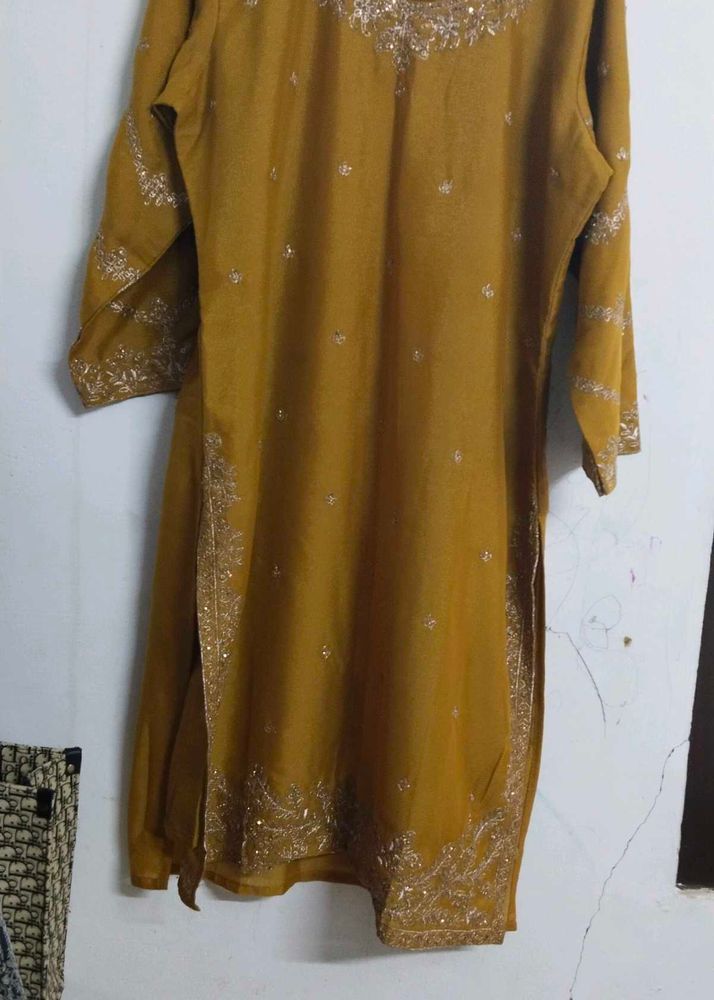 Embroidered Mustard salwaar set