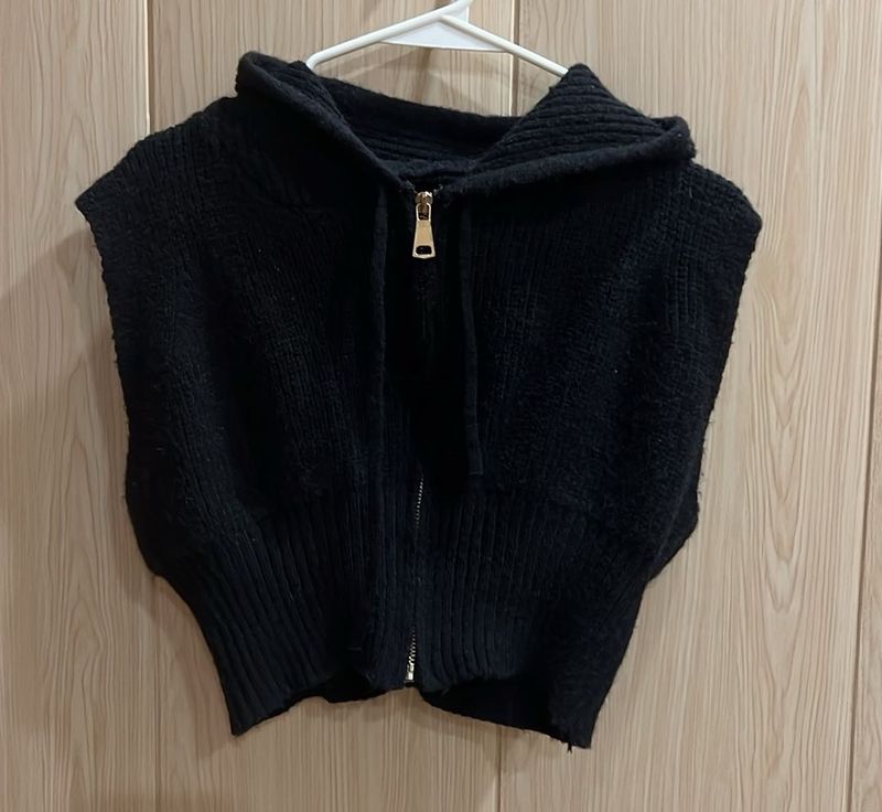 Hooded Knit Vest