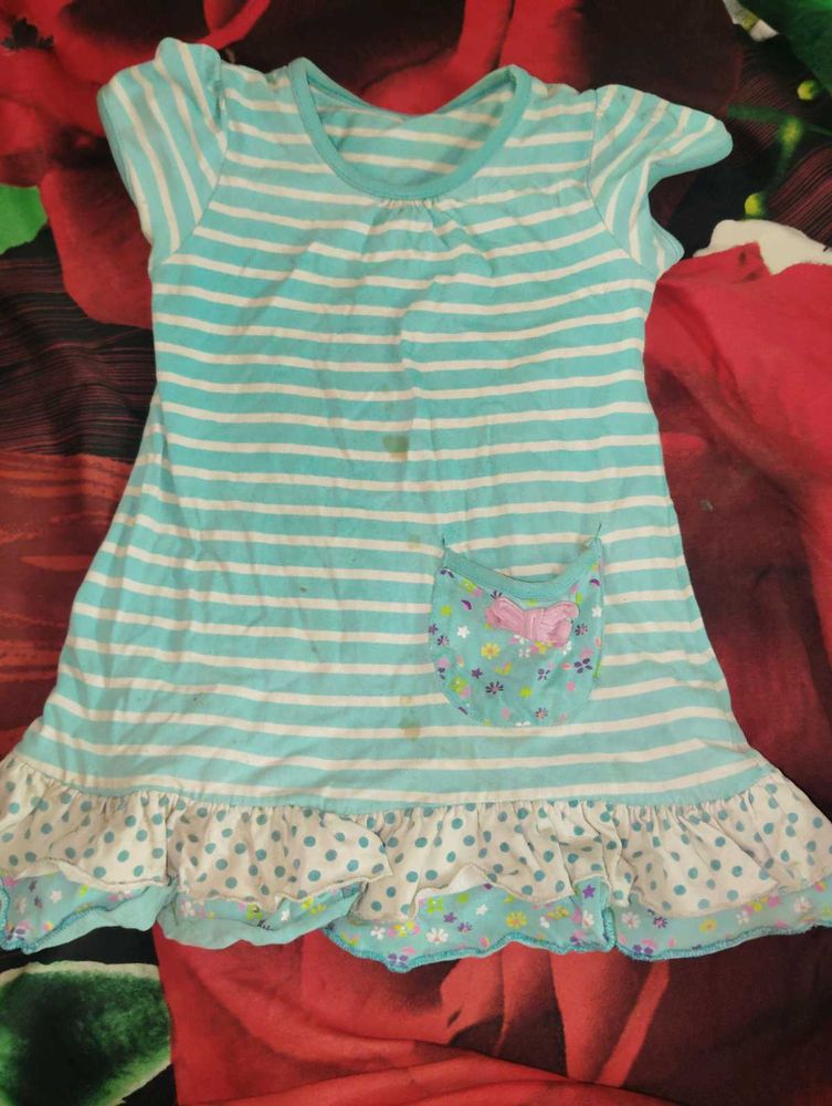 Cute Striped Dress with Ruffles for kids