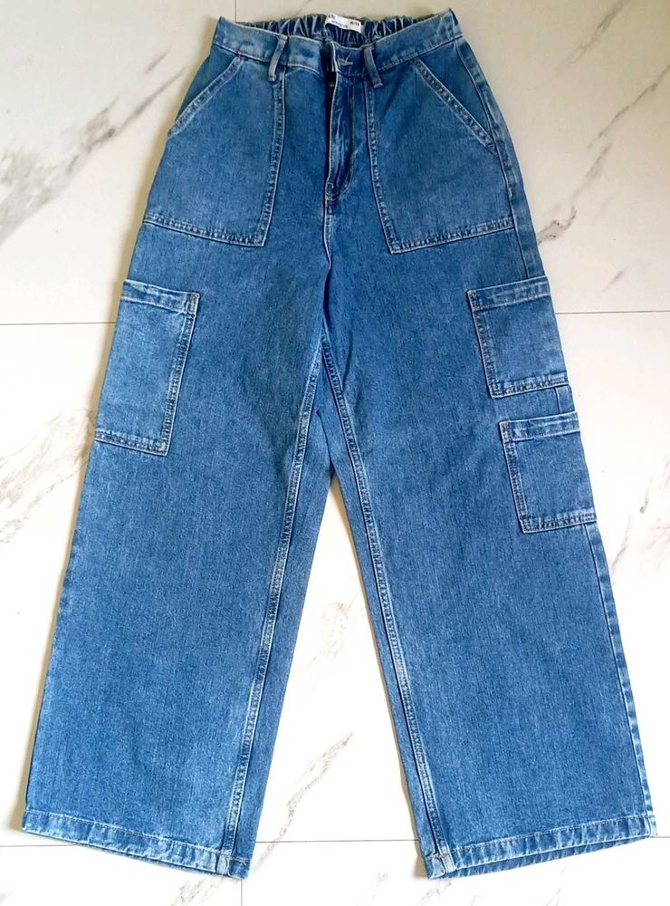Blue Denim Cargo Pants 👖