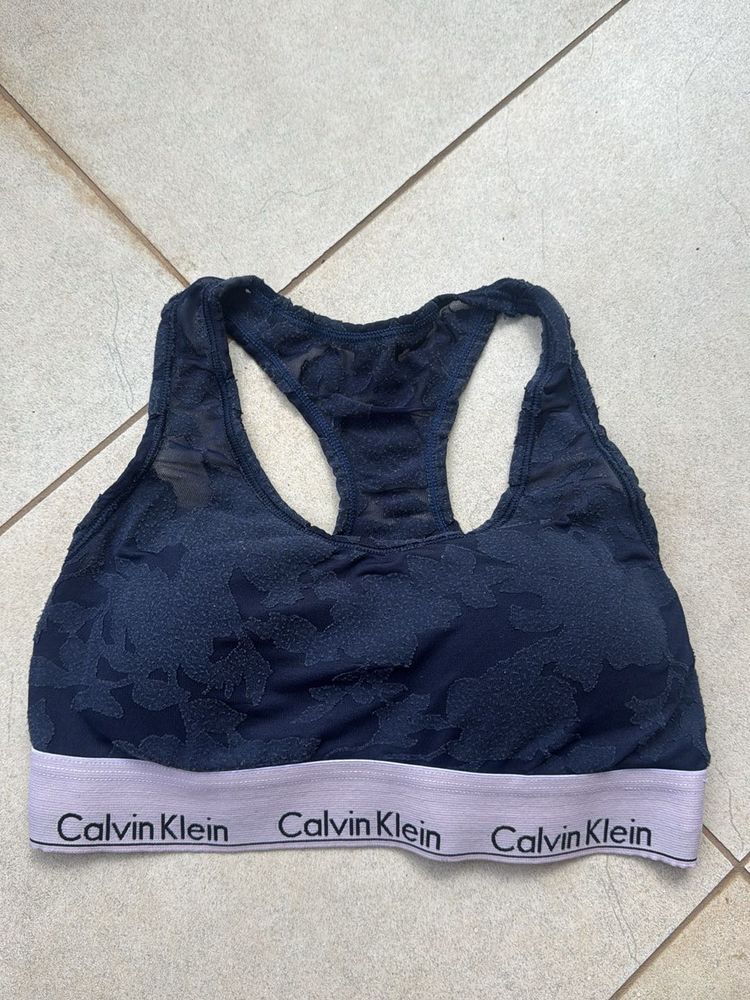 Calvin Klein Navy Floral Sports Bra