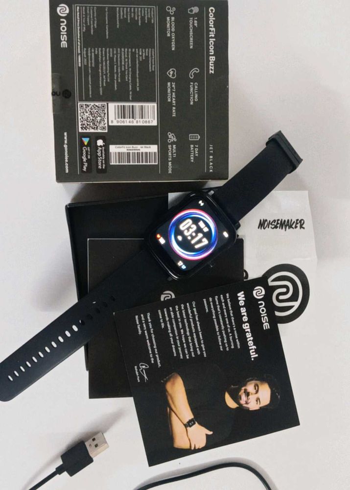 Noise Colorfit Icon Buzz Smartwatch(Jet Black)