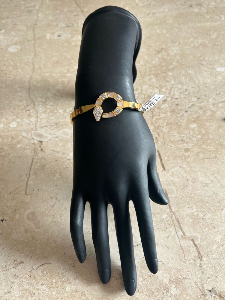Elegant Gold-Tone Snake Bracelet