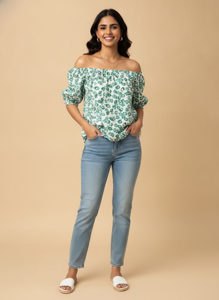 Chic Off-Shoulder Floral Print Top