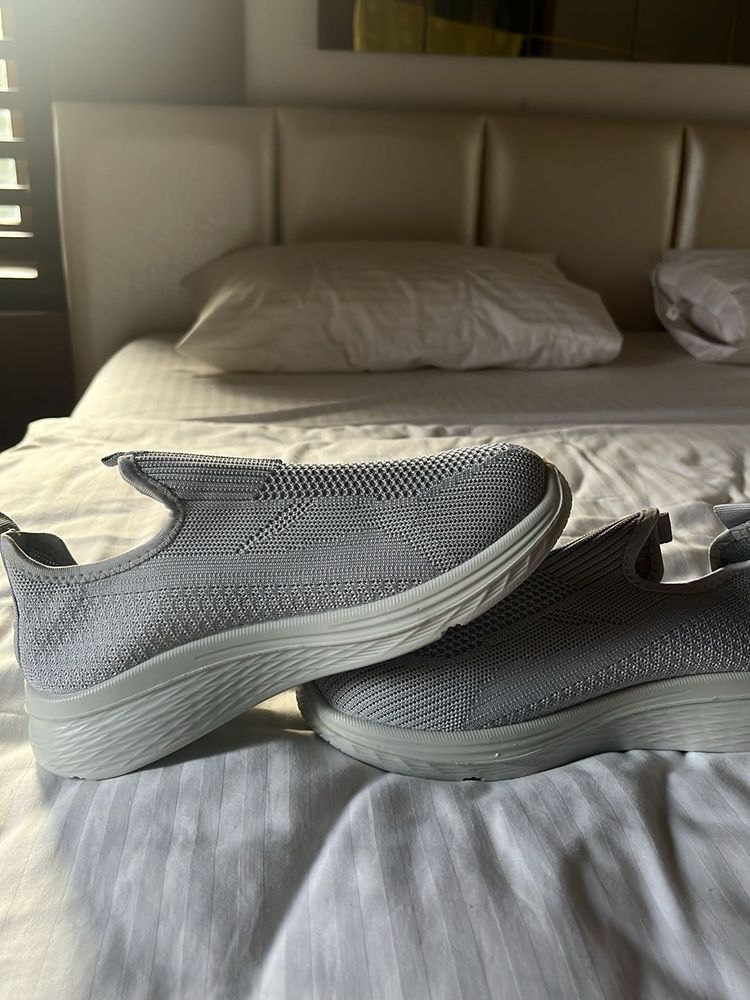 Comfortable Grey Slip-On Sneakers