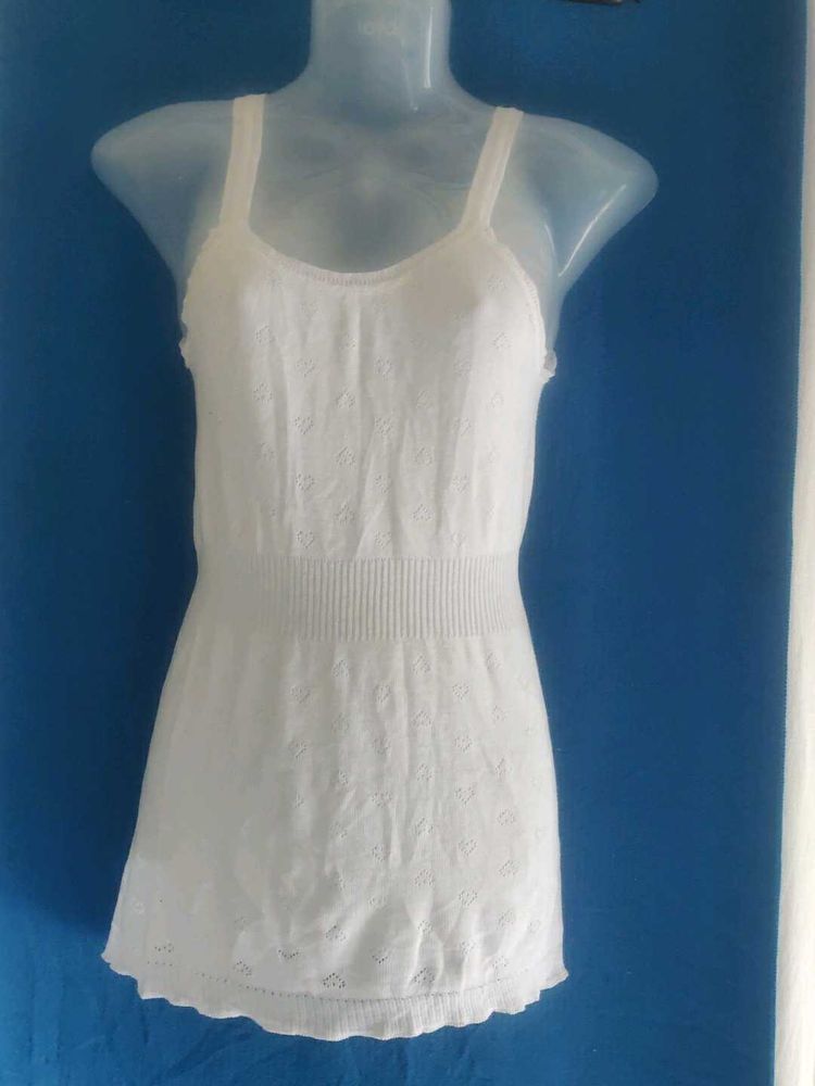 White thermal Tank Top