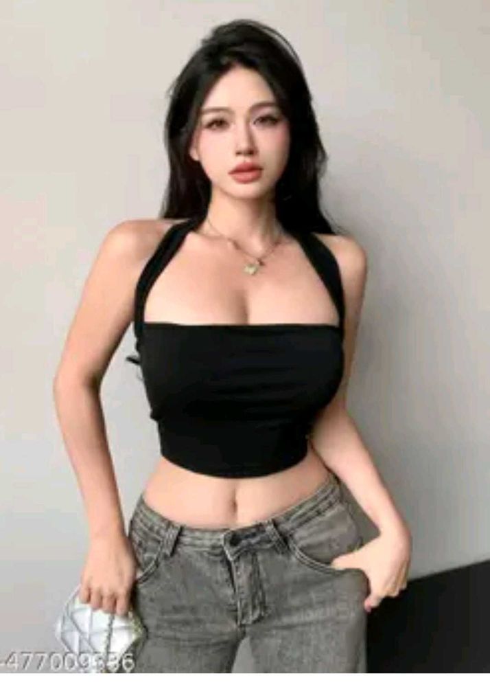 Stylish Black Halter Neck Crop Top