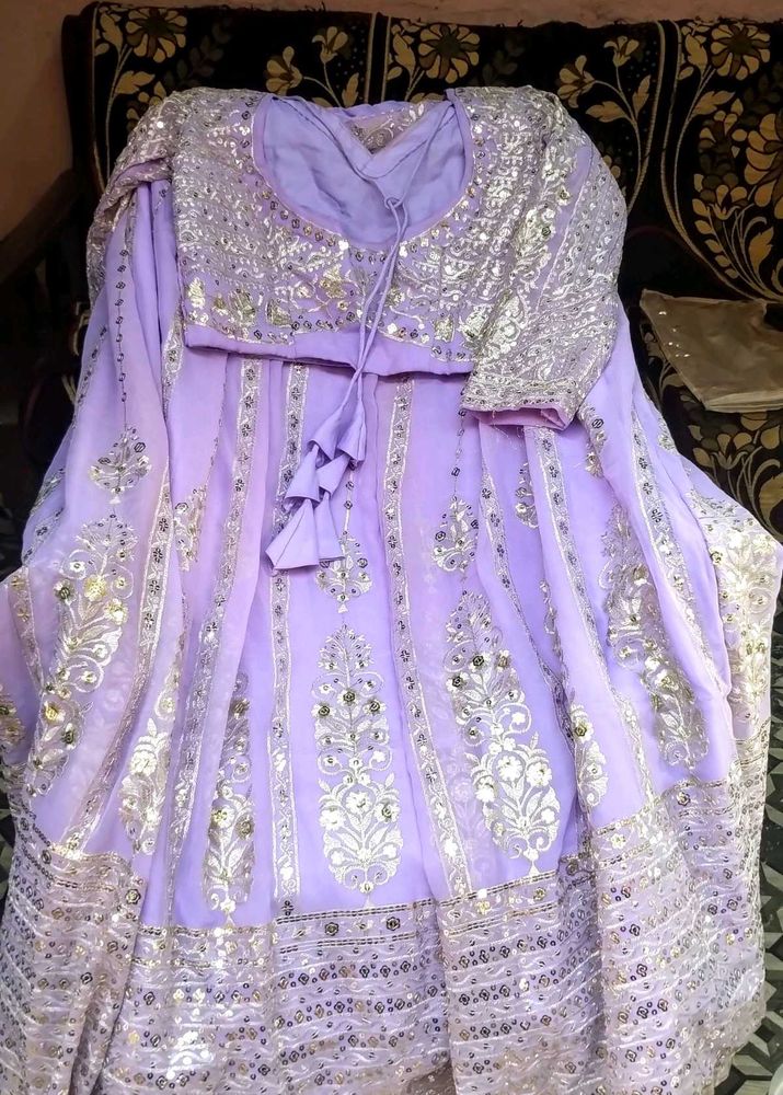 Stunning Lavender Embroidered Lehenga Choli