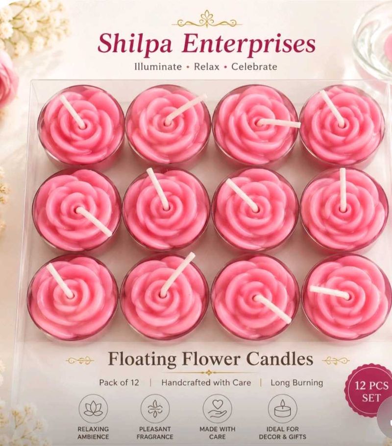 Floating Flower Candles - Pack of 12