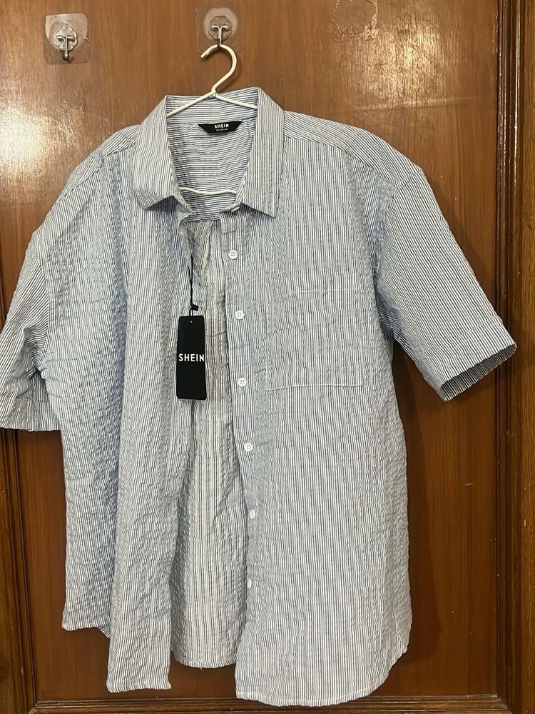 Striped Short Sleeve Button-Up Shirt