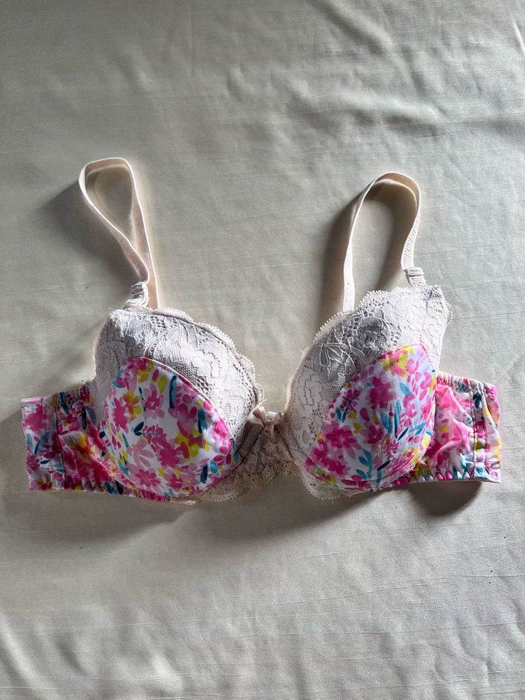 Floral Lace Padded Bra